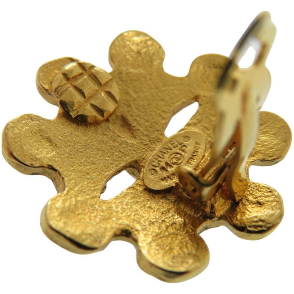 CHANEL Authentic Vintage Gold Logo Earrings - Picture 5 of 5